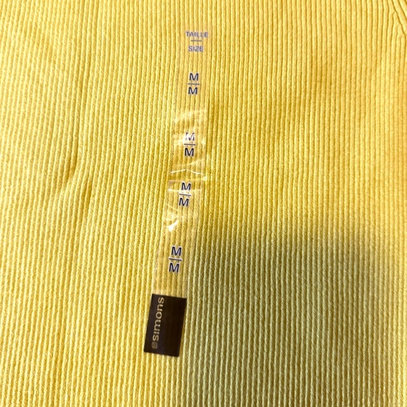 Minimalist chartreuse ribbed elbow-length sleeve high neck sweater NWT - Picture 3 of 9